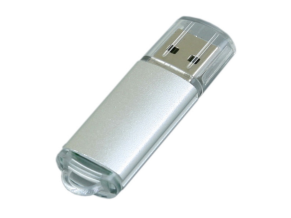 USB 2.0- флешка на 64 Гб с прозрачным колпачком с логотипом  | Print Logo