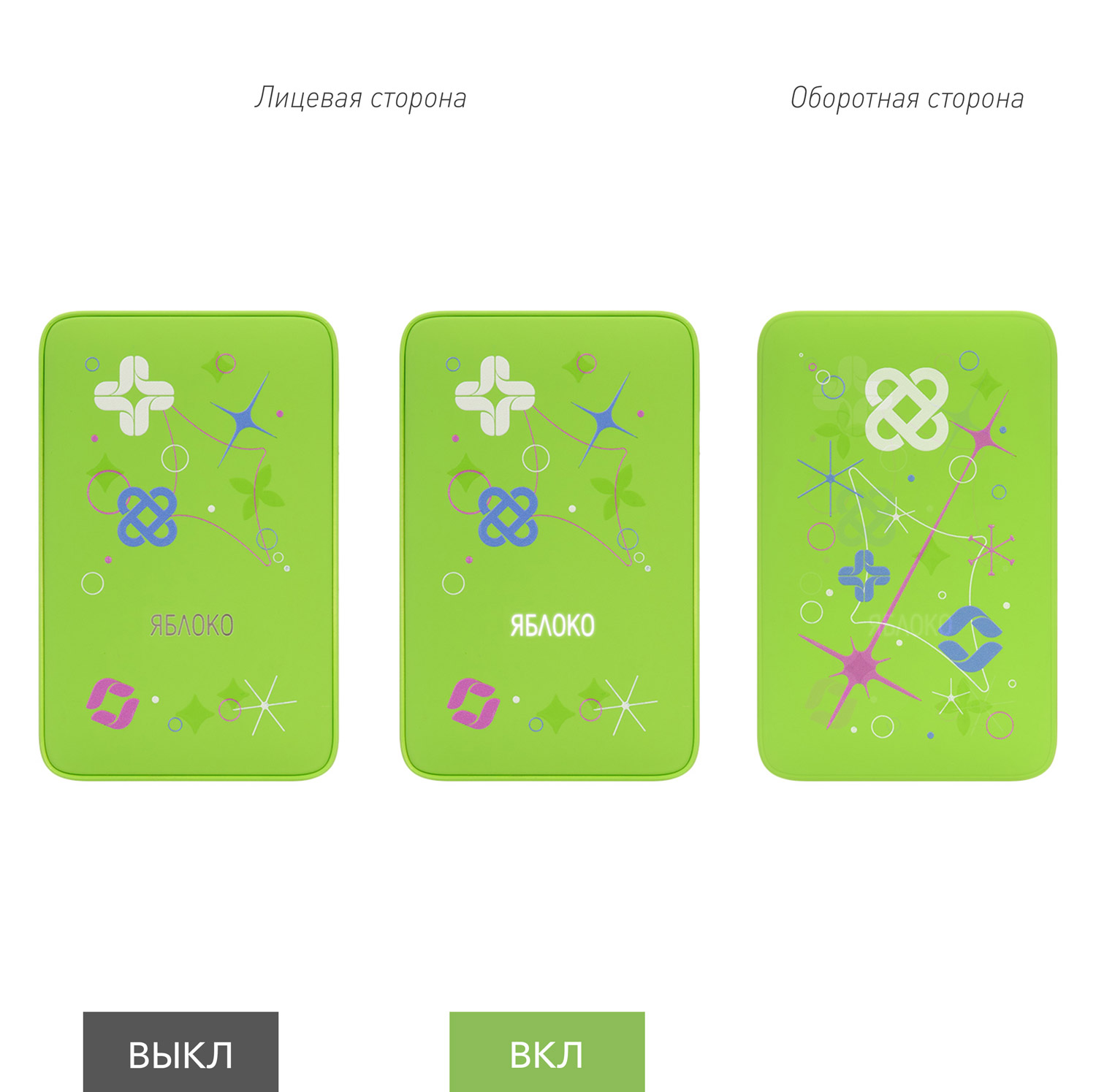 Внешний аккумулятор с подсветкой Анкор (Ancor) 5000 mAh, салатовый