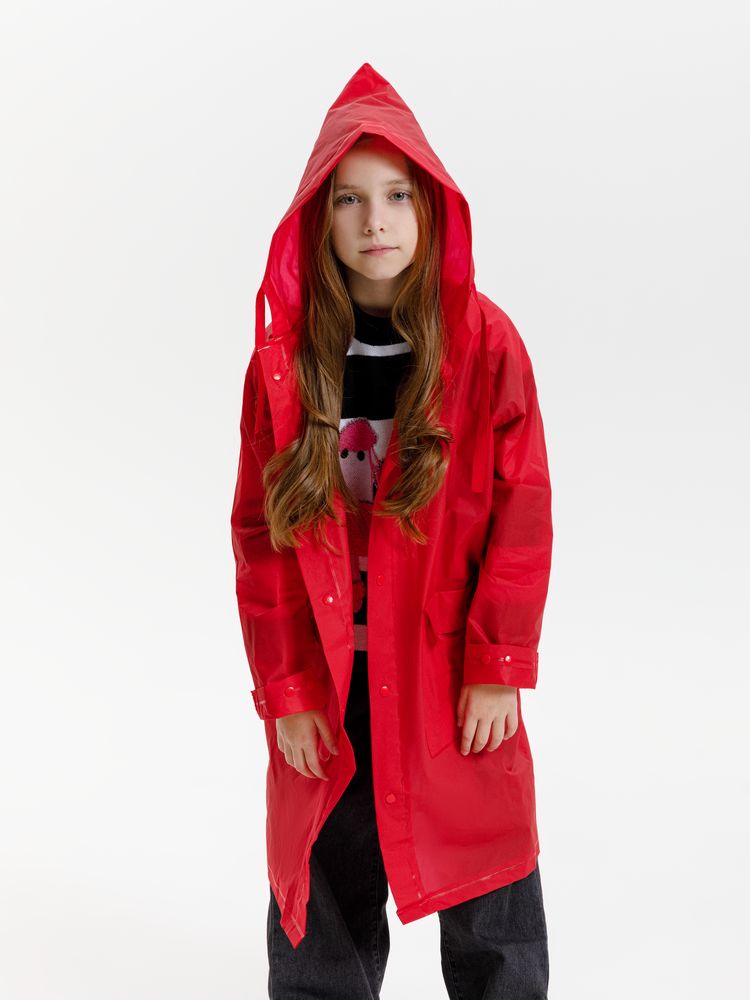 Дождевик детский RainDrop Kids, красный, 12 лет (рост 142-152)