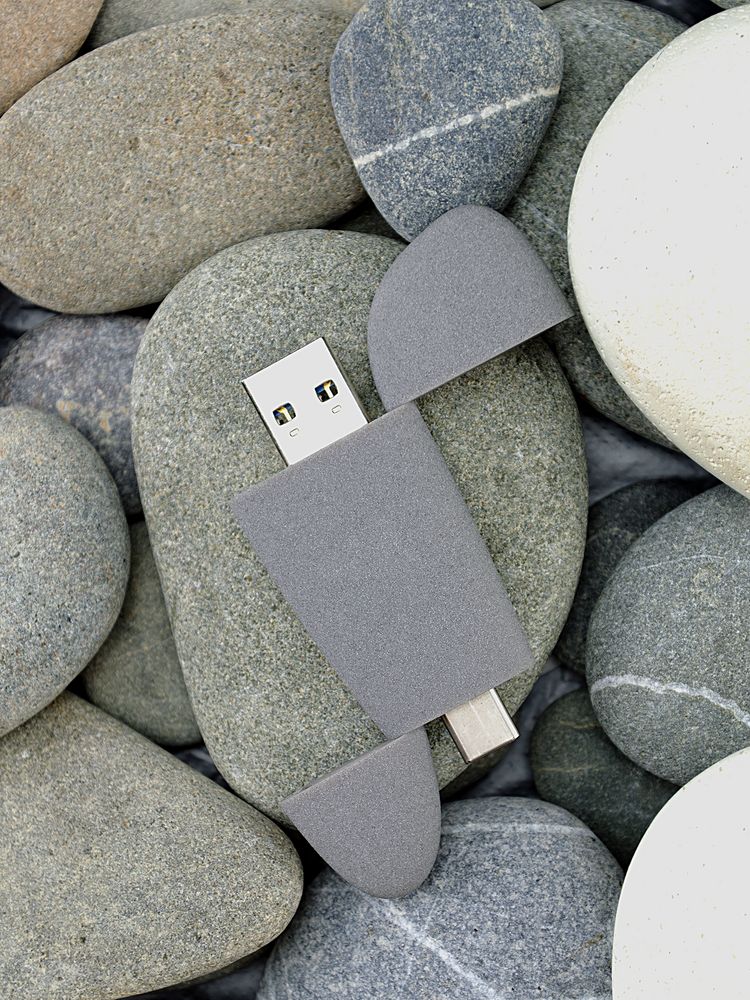 Флешка Pebble Type-C, USB 3.0, серая