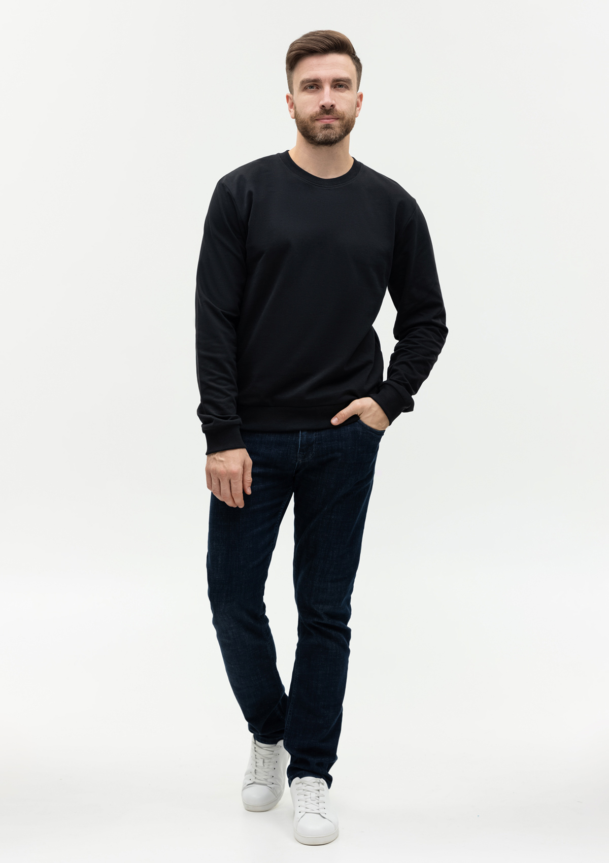 Свитшот унисекс STAN футер с начёсом 220, 60, Чёрный,  (20)  (56/XXXL)