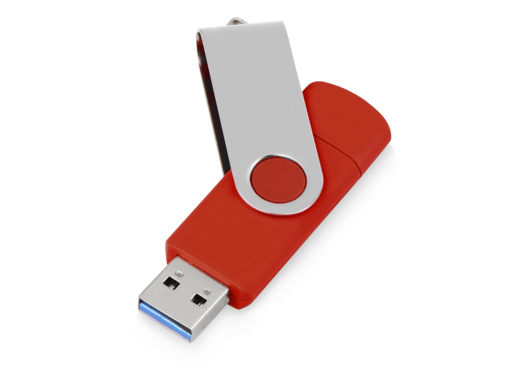 USB3.0/USB Type-C флешка на 16 Гб Квебек C, красный