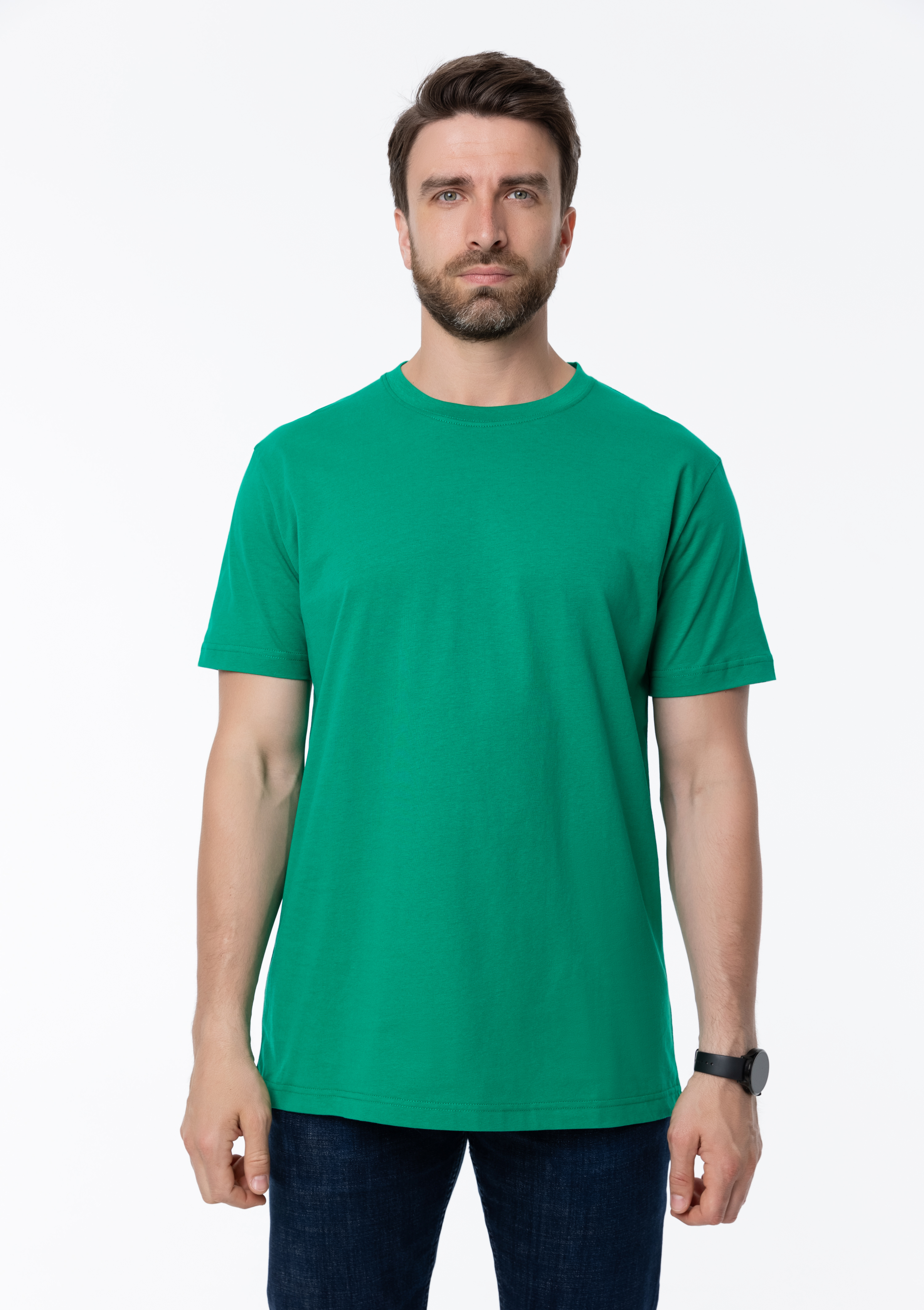 Футболка унисекс STAN, хлопок 150, 51, Зелёный,  (30/1)  (50/L)