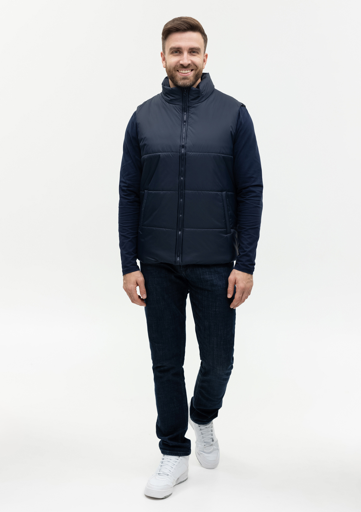 Жилет унисекс STAN утепленный таффета 210T,200, 84, Тёмно-синий,  (46)  (52/XL)