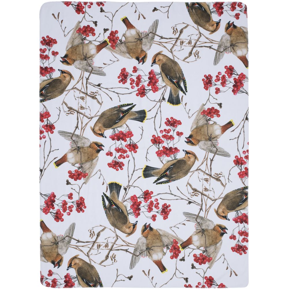Флисовый плед Winter Bird — пример нанесения логотипа () | Print Logo