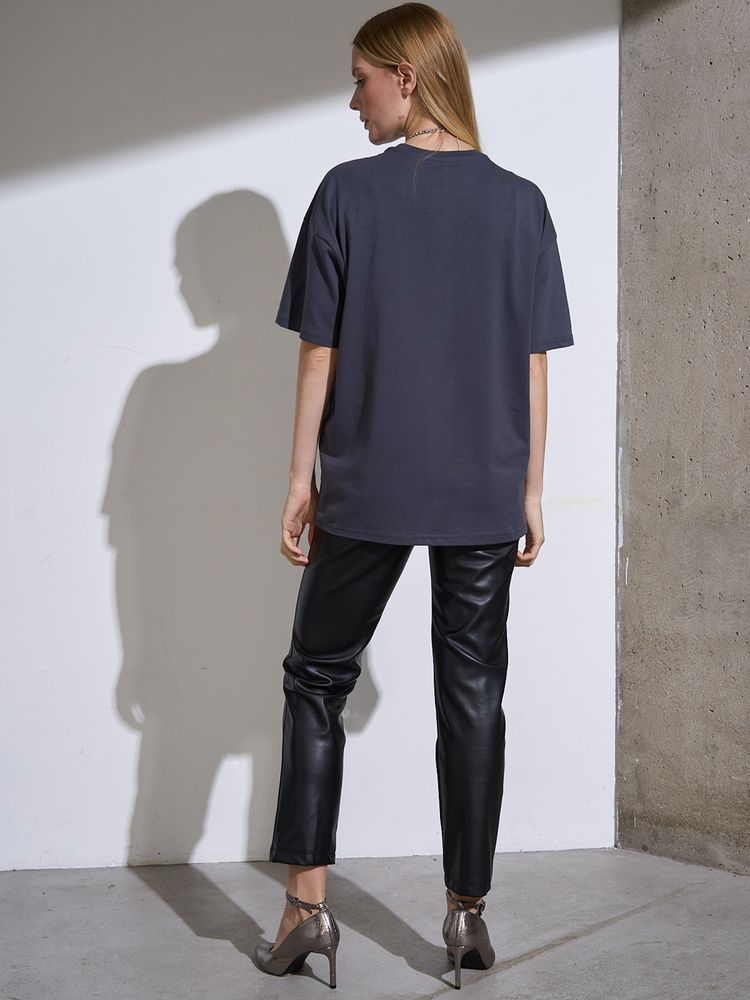 Футболка Oversize Premium, темно-серая (антрацит), размер XL