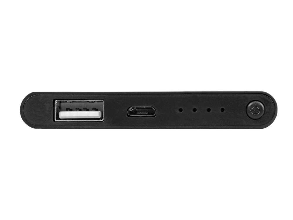 Портативное зарядное устройство Shine с зеркальной гравировкой, 4000 mAh, черный