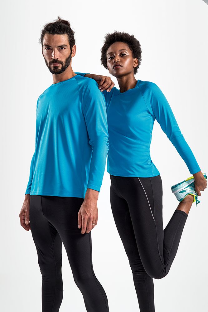 Футболка с длинным рукавом Sporty LSL Men ярко-бирюзовая, размер XL
