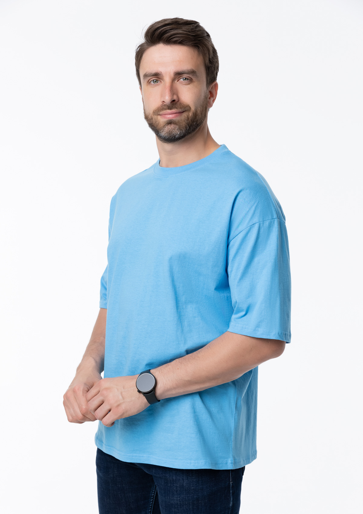 Футболка унисекс оверсайз STAN хлопок 140, 39, Голубой,  (761)  (54/XXL)