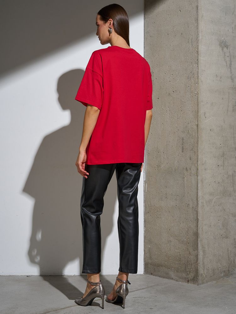 Футболка Oversize Premium, красная, размер XXL