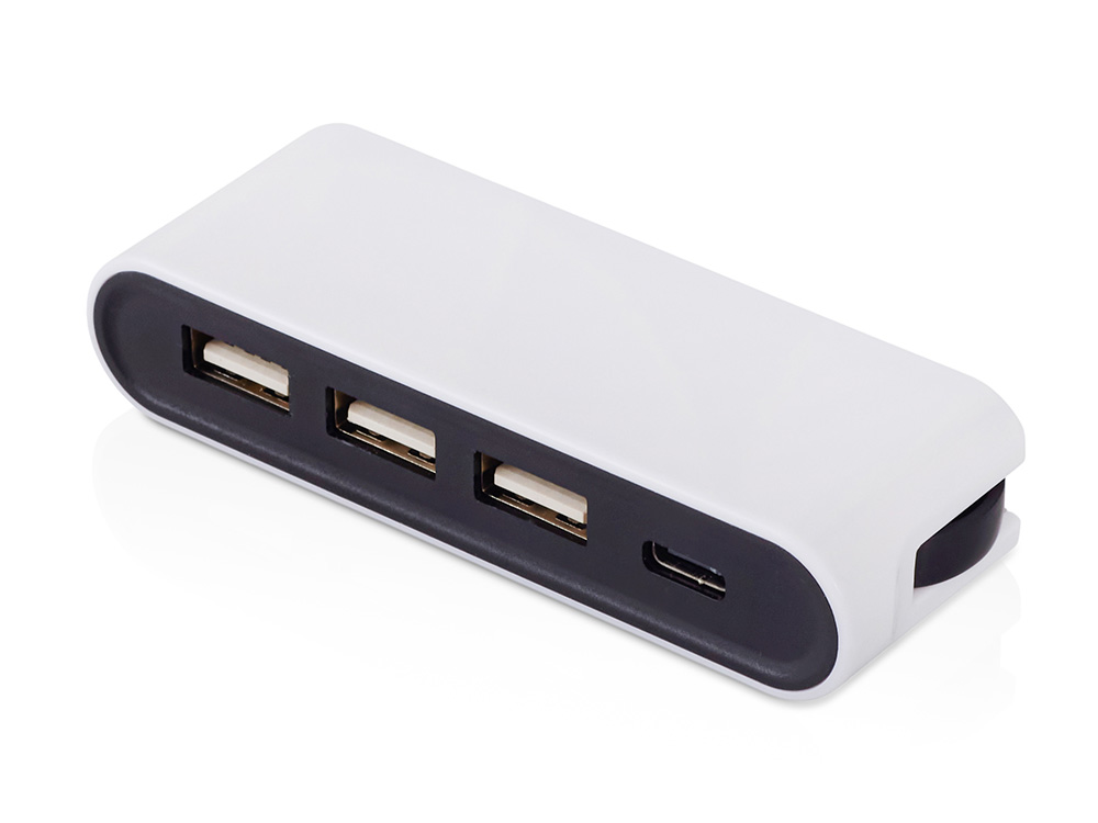USB-хаб Hubix с коннектором 2-в-1 USB-C и USB-A, 2.0 с логотипом  | Print Logo