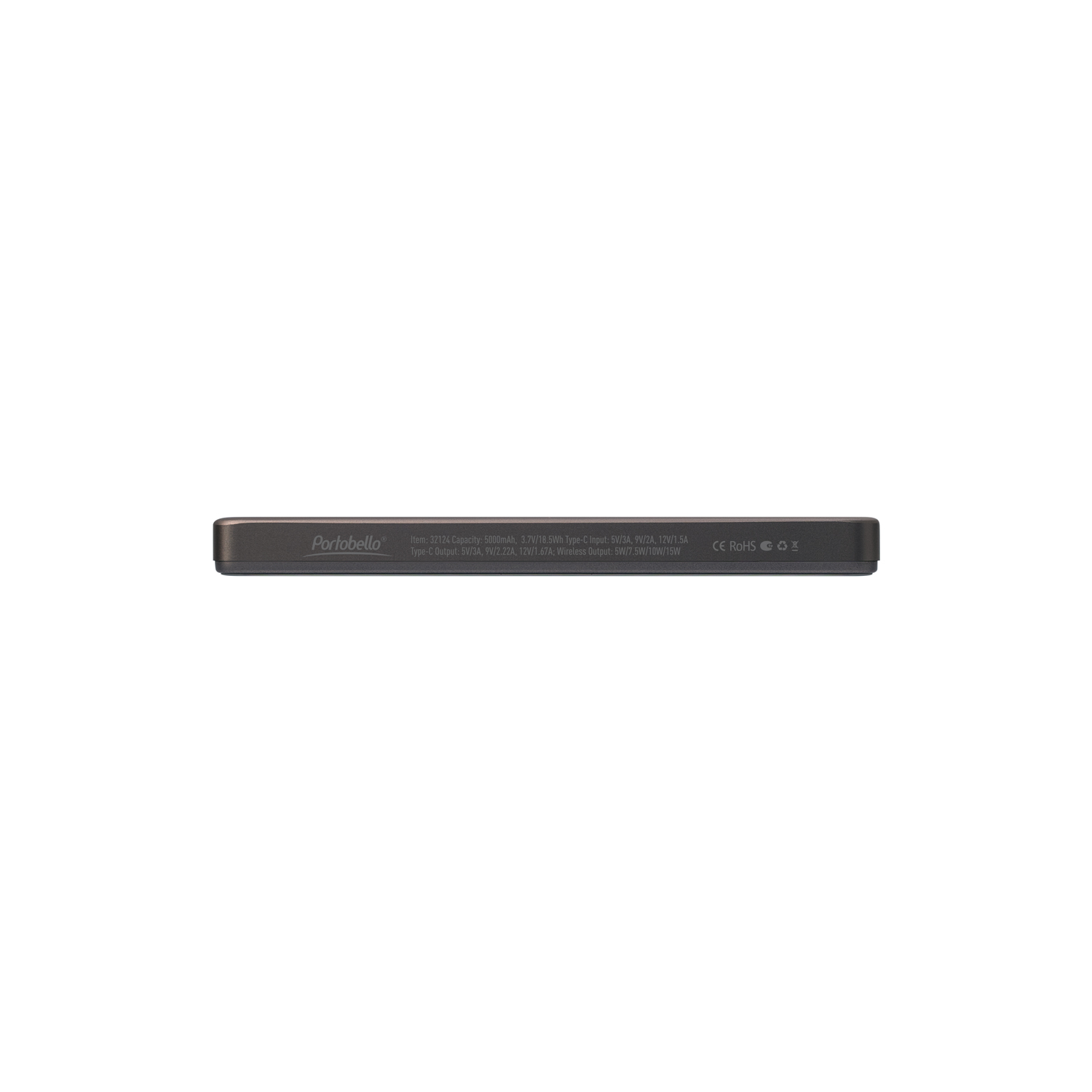 Внешний аккумулятор Оникс PD (Onyx PD) 5000mAh с функцией беспроводной зарядки 15W, серый фото на сайте Print Logo.
