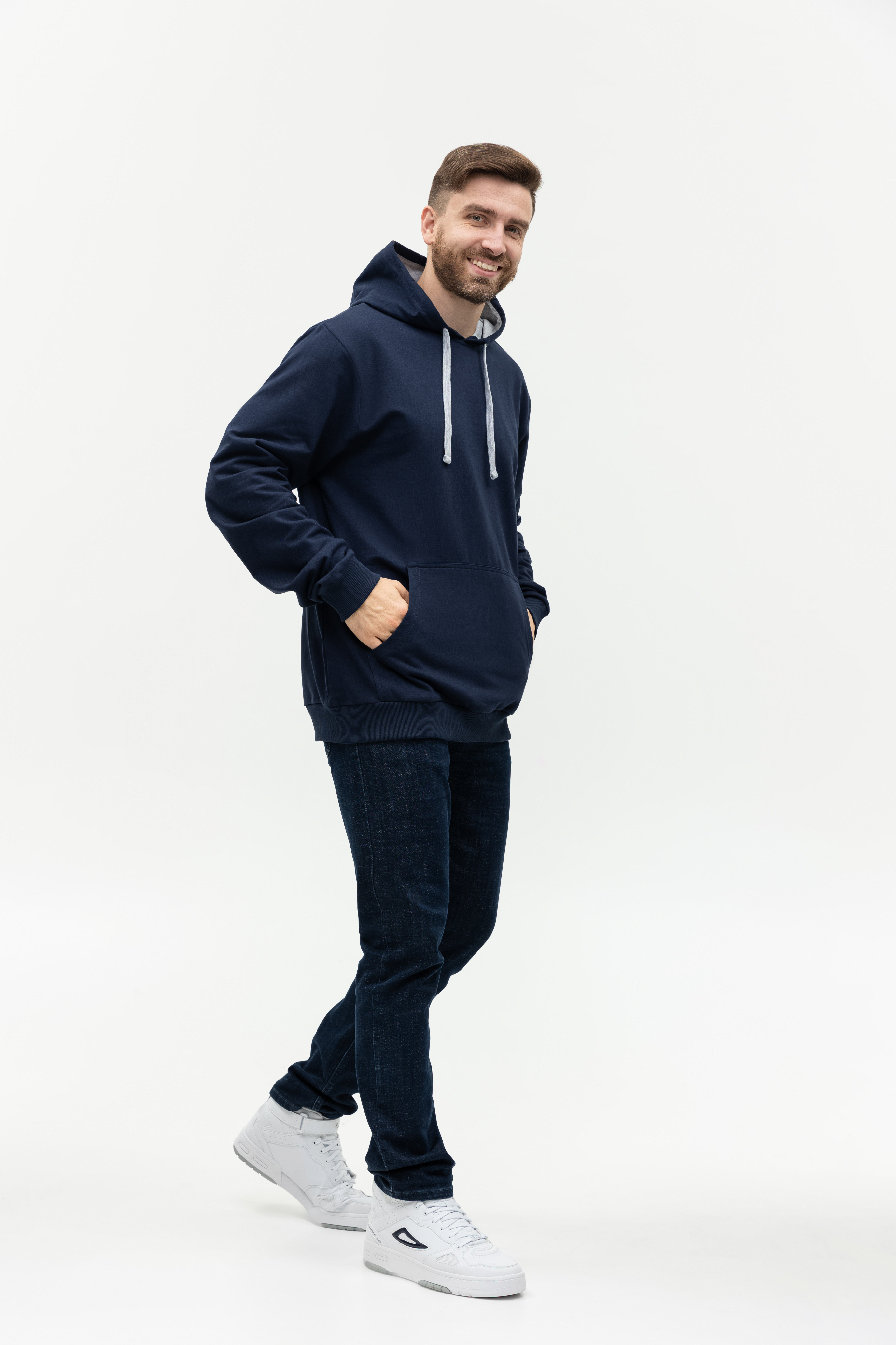 Худи унисекс STAN футер без начёса 260, 23, Тёмно-синий,  (46)  (56/XXXL)