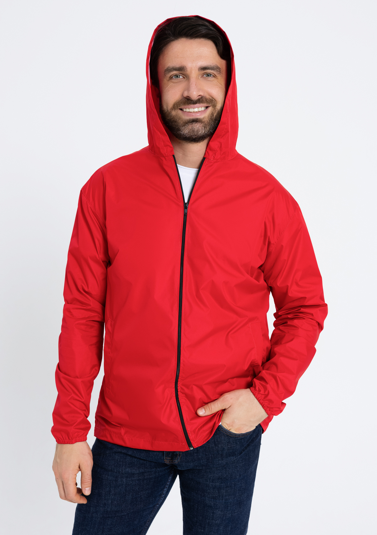 Ветровка унисекс STAN дюспо 210T, 85, 59, Красный,  (14)  (44/XS)