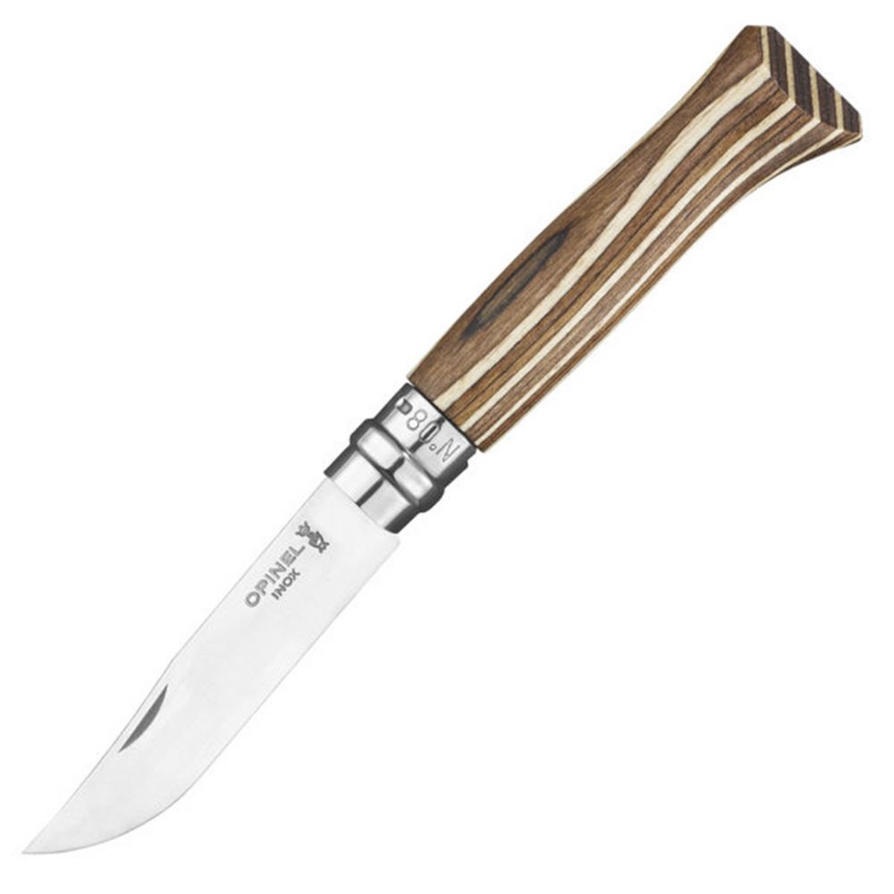 Нож Opinel No 08, береза — пример нанесения логотипа (Opinel) | Print Logo