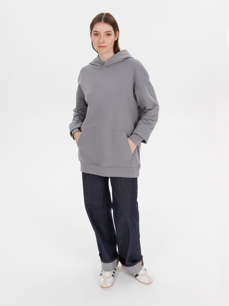 Худи оверсайз унисекс Outshine, серое, размер XL/2XL