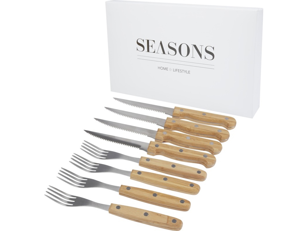 Набор столовых приборов для стейка Bif с логотипом Seasons | Print Logo
