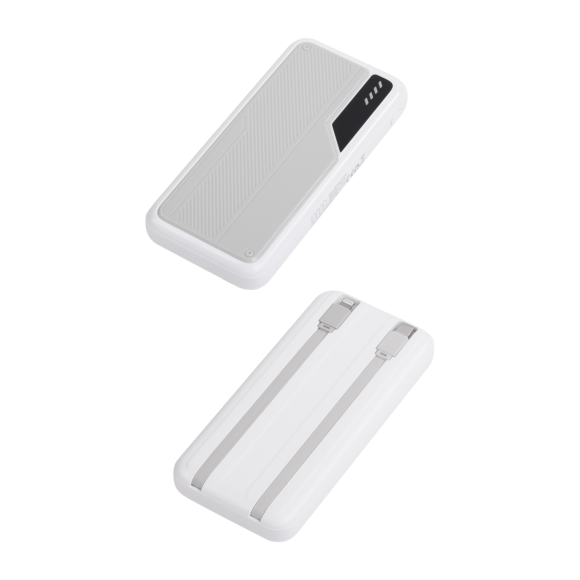 Зарядное устройство "Connect" 10000 mAh со встроенными Type-C/Lightning кабелями фото на сайте Print Logo.