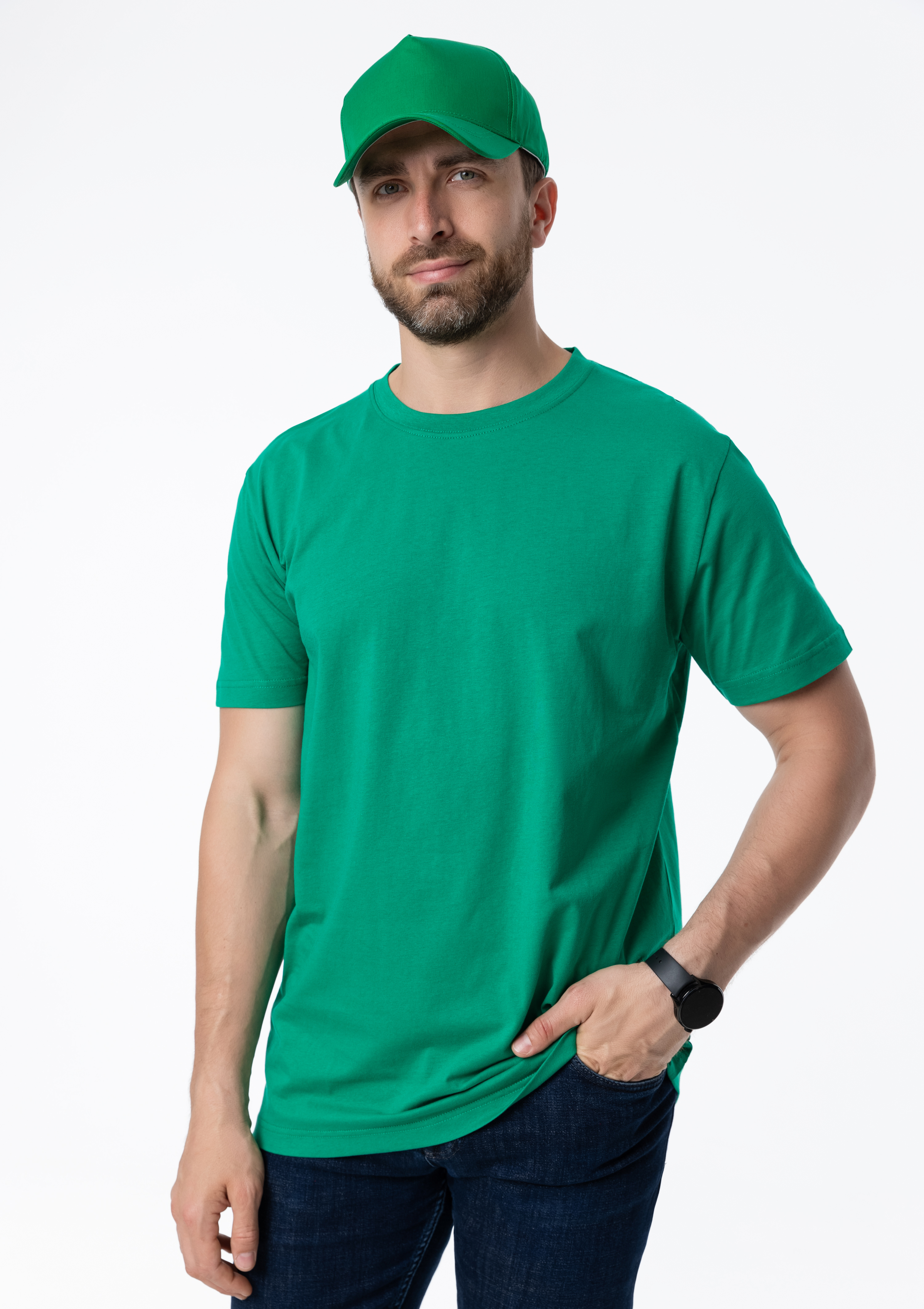 Футболка унисекс STAN, хлопок 150, 51, Зелёный,  (30/1)  (50/L)