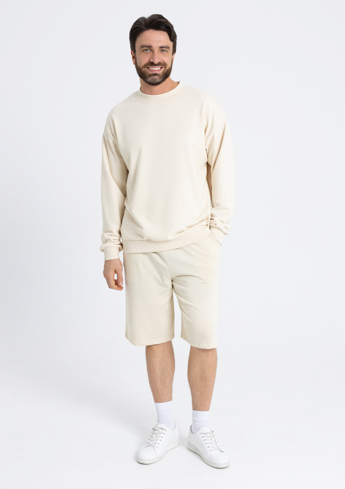 Свитшот унисекс STAN футер без начёса, 350, 96, Молочный,  (11)  (44/XS)