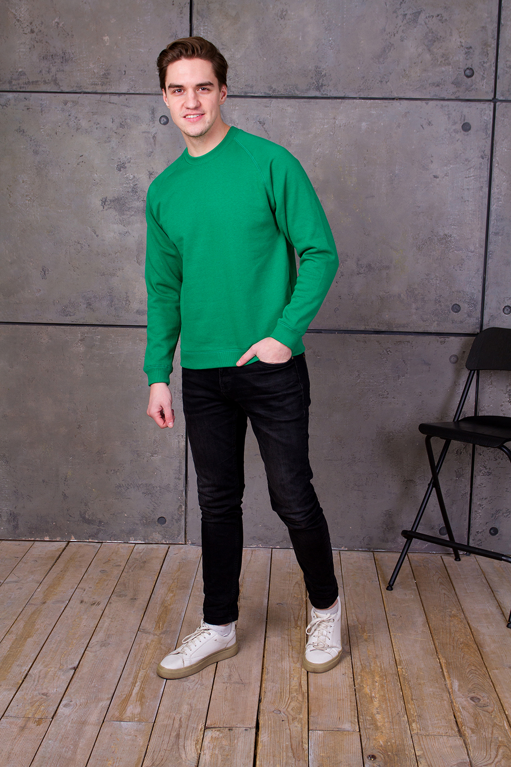 Свитшот унисекс STAN футер с начёсом 260, 53, Зелёный,  (30/1)  (44/XS)