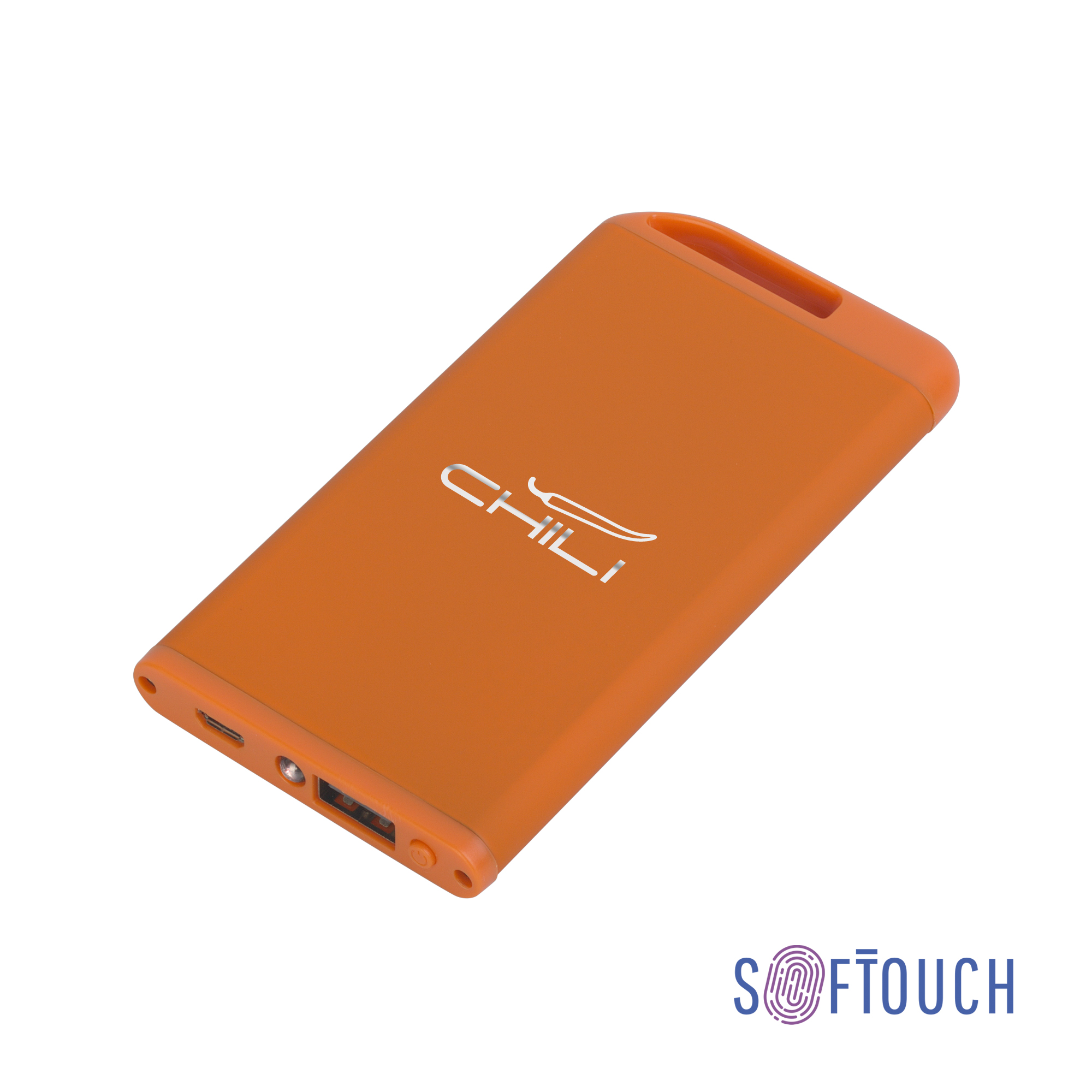 Зарядное устройство "Theta" с фонариком, 4000 mAh, покрытие soft touch с логотипом Chili | Print Logo