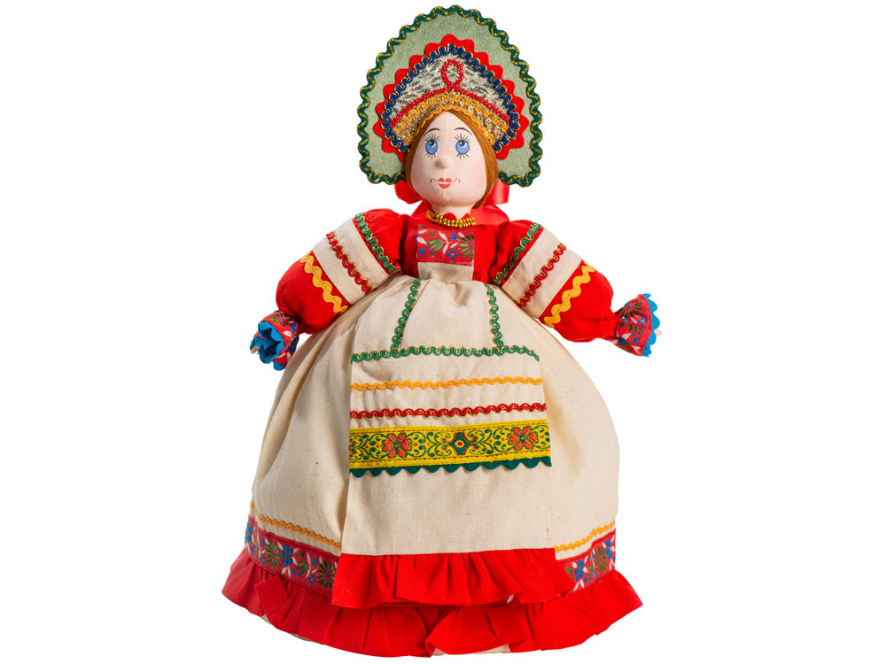 Набор Зимняя сказка: кукла на чайник, чайник заварной с росписью, , чай травяной