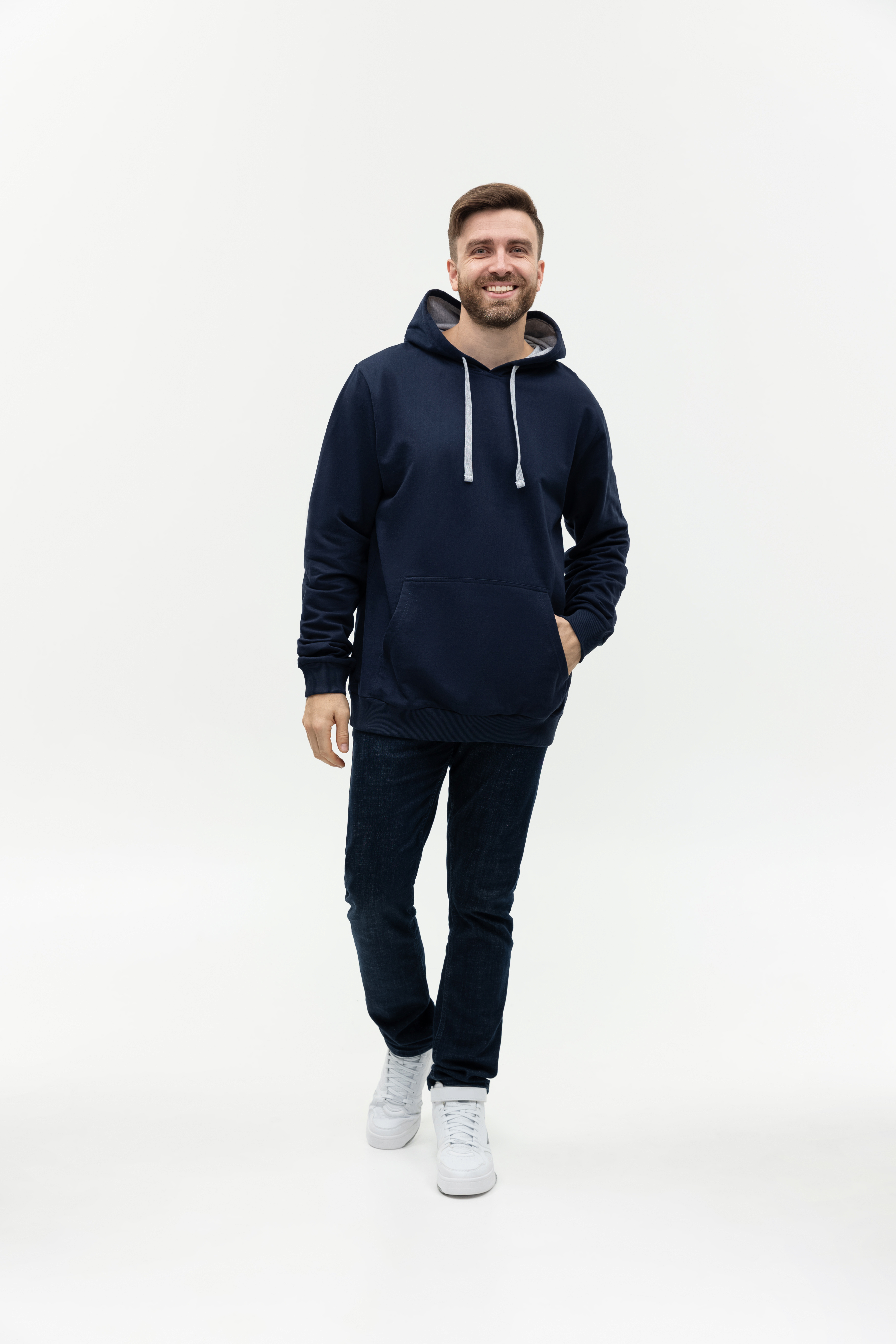 Худи унисекс STAN футер без начёса 260, 23, Тёмно-синий,  (46)  (56/XXXL)