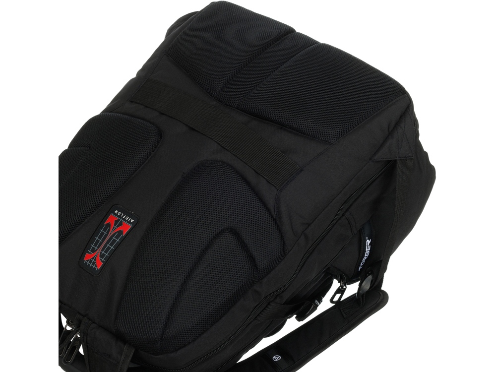 Рюкзак TORBER XPLOR с отделением для ноутбука 15, чёрный, полиэстер 900D, 34x22x46 см, 34л