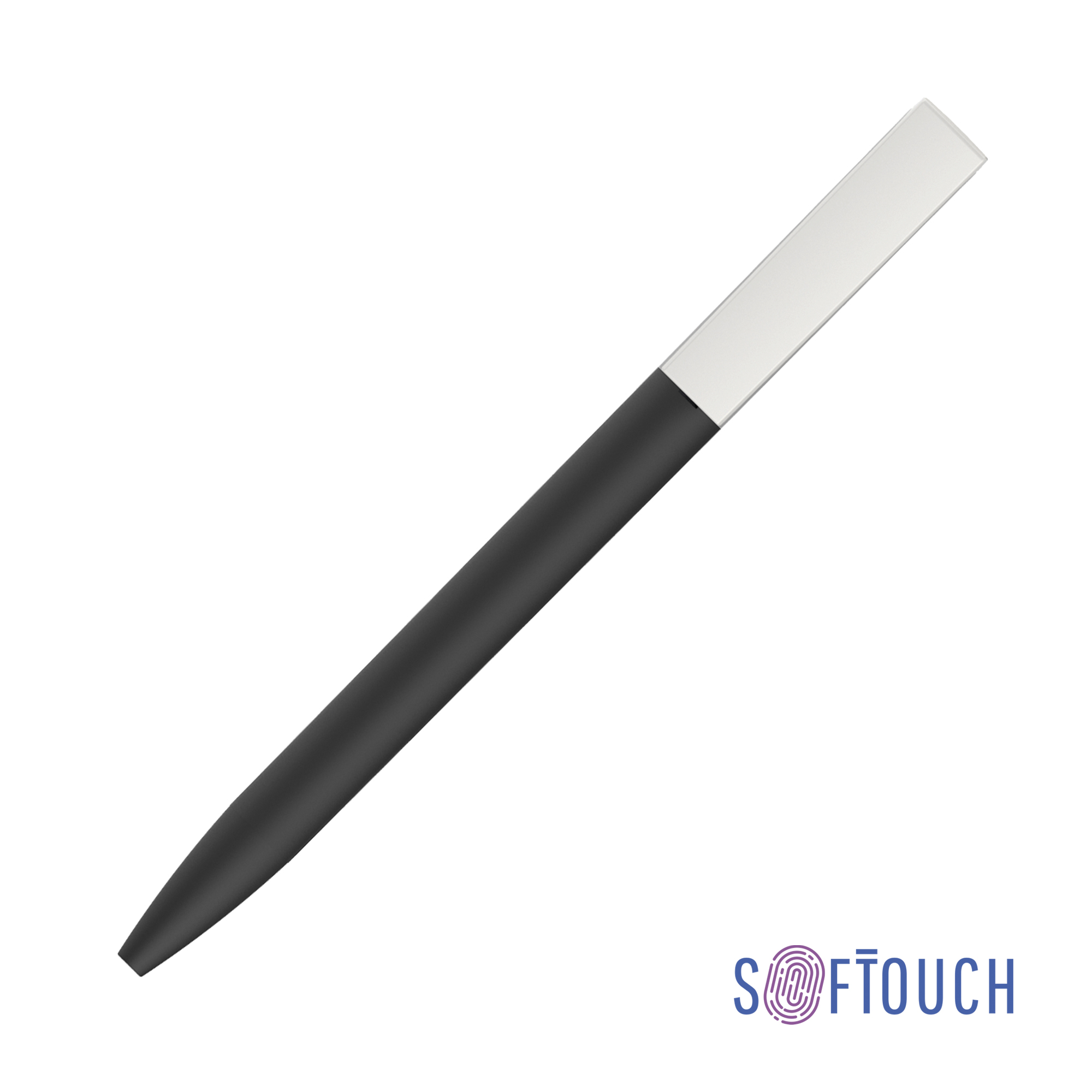 Ручка шариковая "Clive", покрытие soft touch, зеленое яблоко с белым