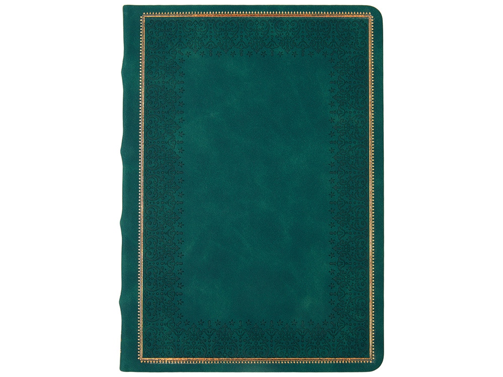 Ежедневник недатированный А5 Royal, зеленый с бронзовым срезом