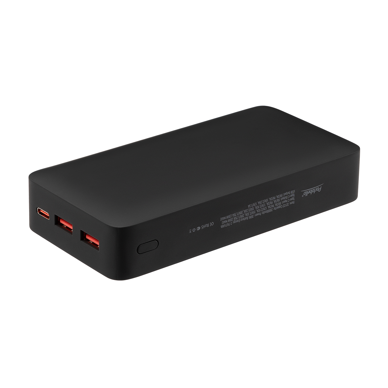 Внешний аккумулятор с подсветкой Анкор Плюс PD (Ancor PD Plus) 20000 mAh, черный фото на сайте Print Logo.