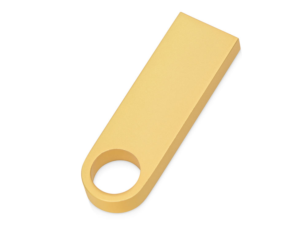 USB 2.0-флешка на 16 Гб с мини чипом и круглым отверстием, золотистыйй
