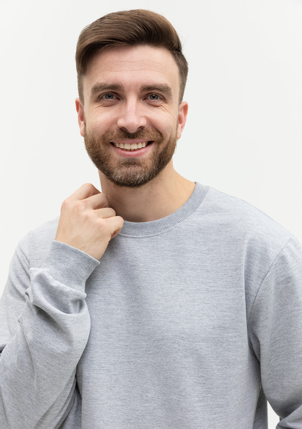 Свитшот унисекс STAN футер без начёса, 260, 63, Серый меланж,  (50/60)  (50/L)