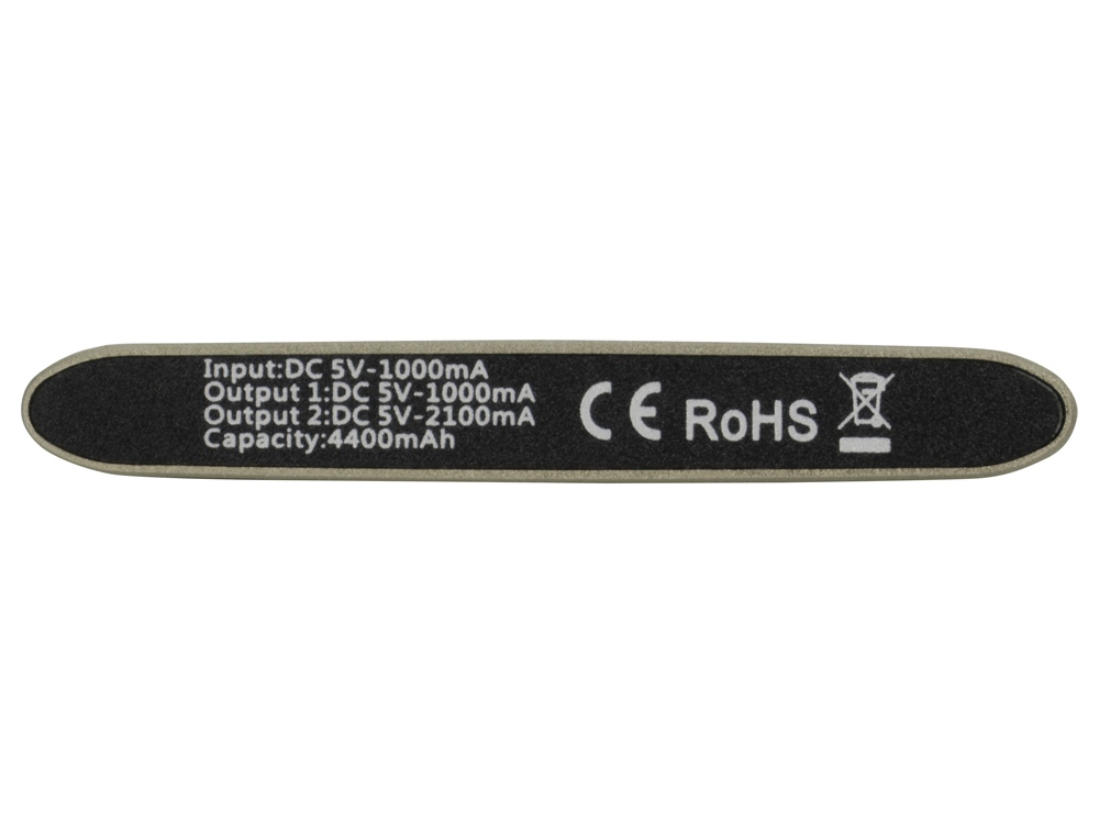 Портативное зарядное устройство Мун с 2-мя USB-портами, 4400 mAh, бронзовый