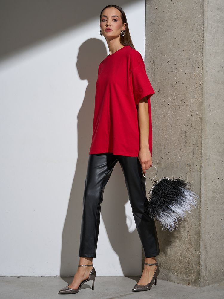 Футболка Oversize Premium, красная, размер XXL