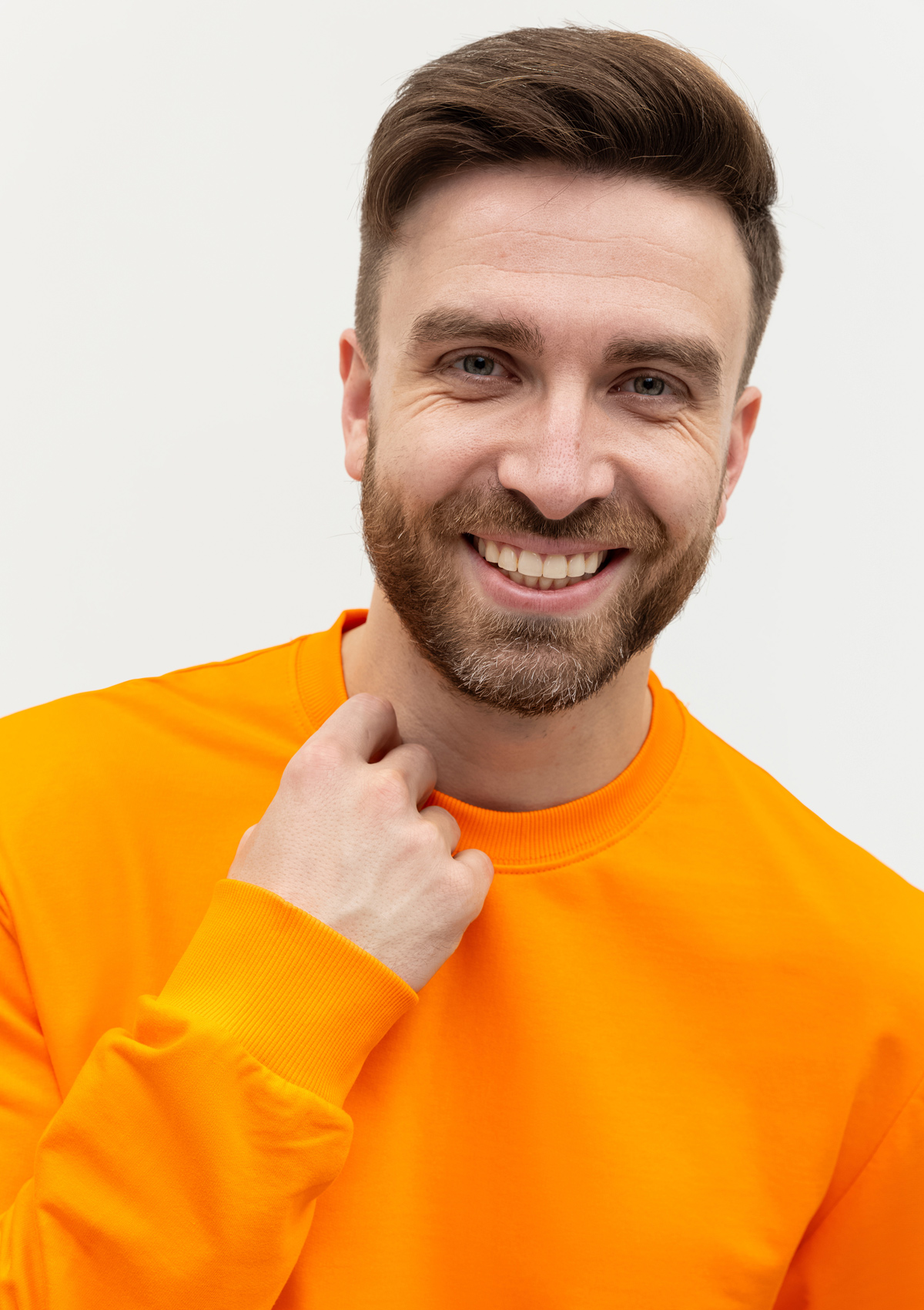 Свитшот унисекс STAN футер без начёса, 260, 63, Оранжевый,  (28/1)  (52/XL)