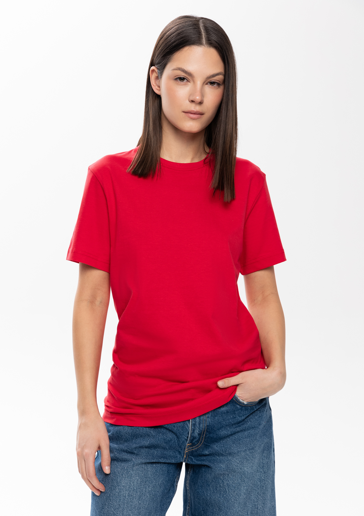 Футболка унисекс без бокового шва STAN хлопок 160, 02, Красный,  (14)  (54/XXL)