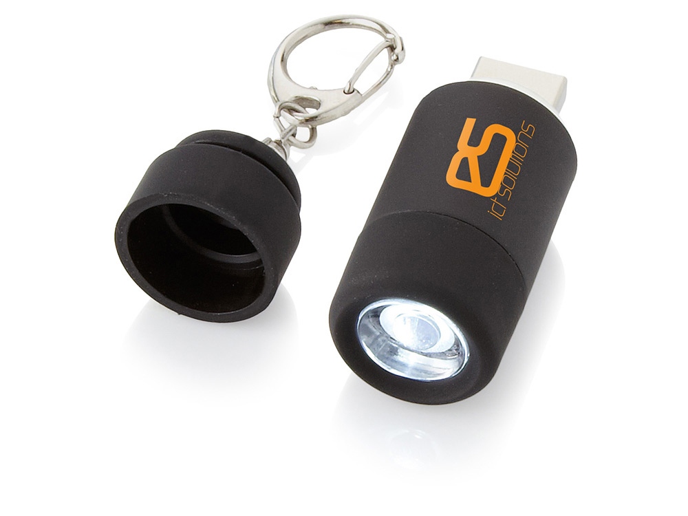 Мини-фонарь Avior с зарядкой от USB, черный