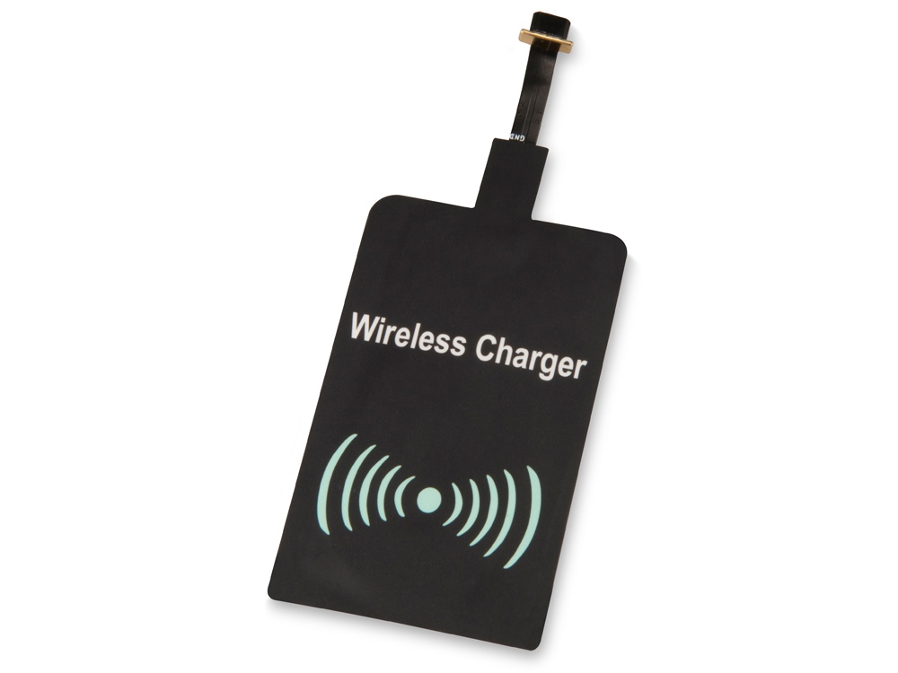 Приёмник Qi для беспроводной зарядки телефона, Micro USB с логотипом  | Print Logo