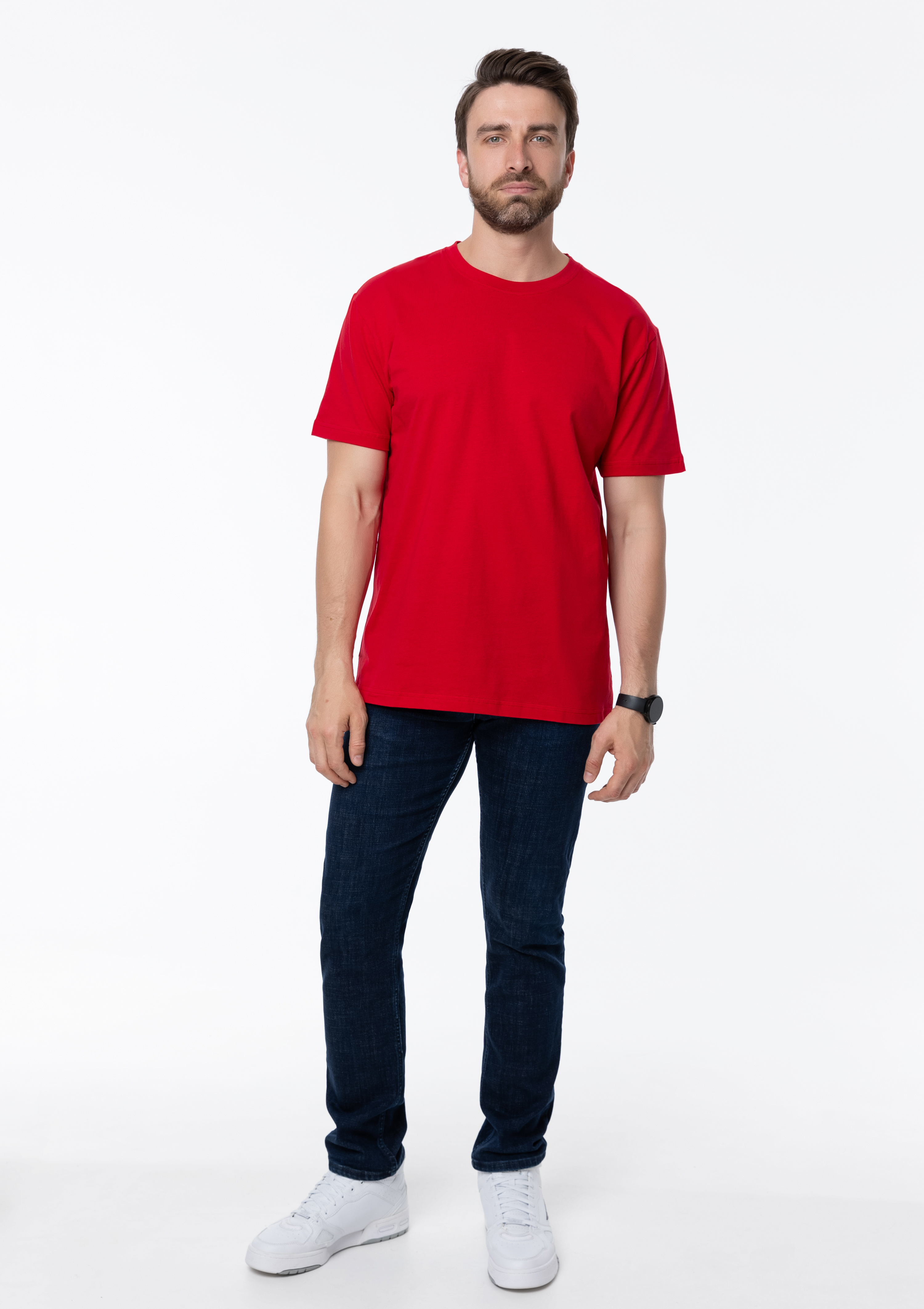 Футболка унисекс STAN, хлопок 150, 51, Красный,  (14)  (54/XXL)