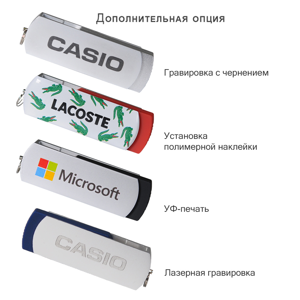 Флешка Elegante 16 Gb в подарочной упаковке, серебряная фото на сайте Print Logo.