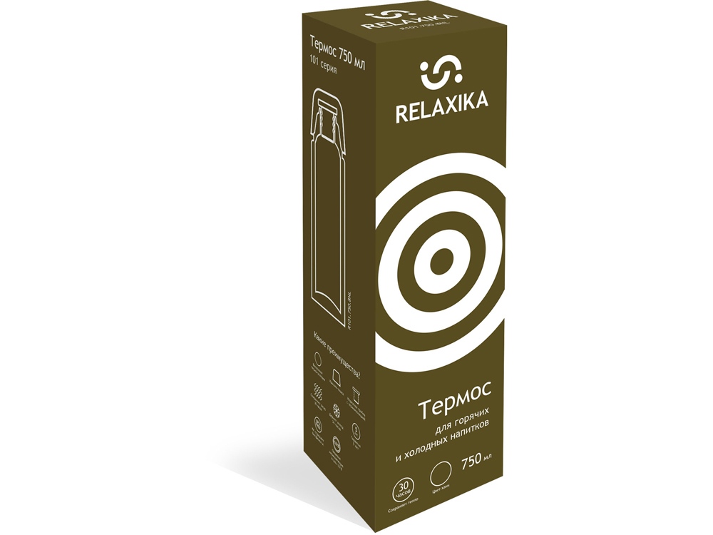 Термос Relaxika 101 (0,75 литра), хаки (без лого)