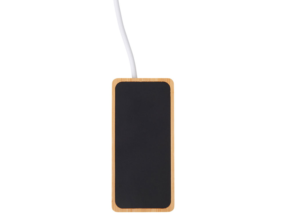 USB хаб с подсветкой лого Reedia S5, 3*USB, 1*Type C, бамбук, черный