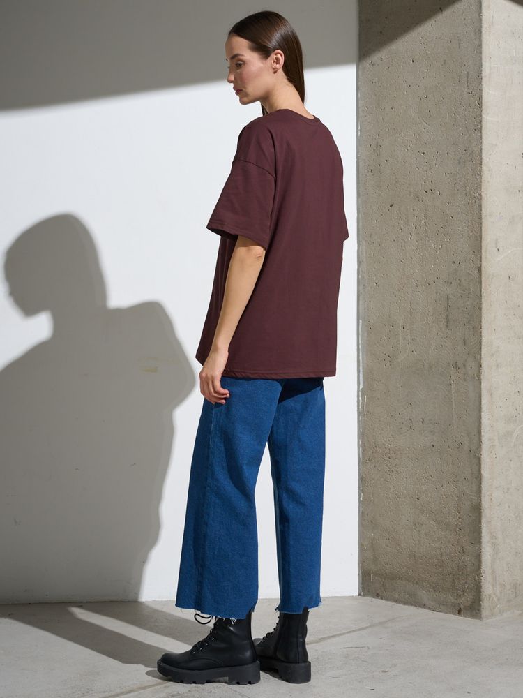 Футболка Oversize Premium, коричневая (шоколад), размер 3XL