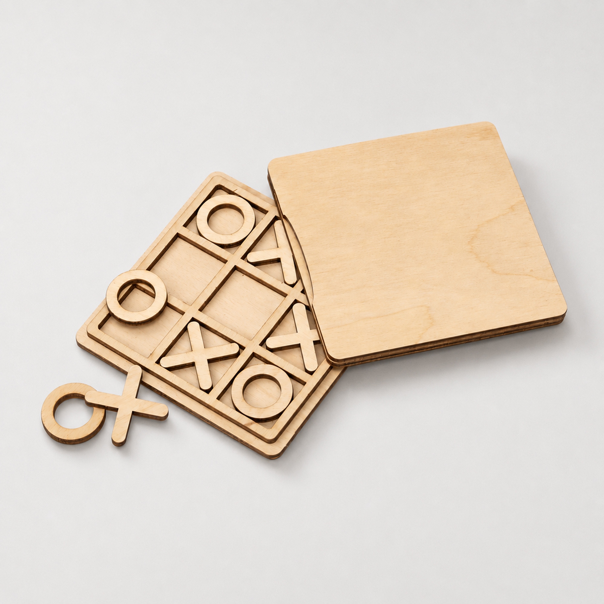 Игра из дерева Крестики нолики с логотипом  | Print Logo