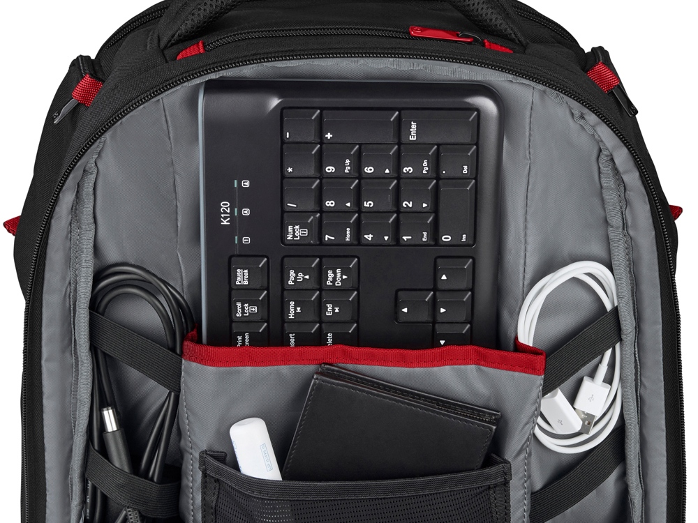 Рюкзак WENGER PlayerOne 17.3, чёрный, 100% полиэстер, 38х26х49 см, 29 л