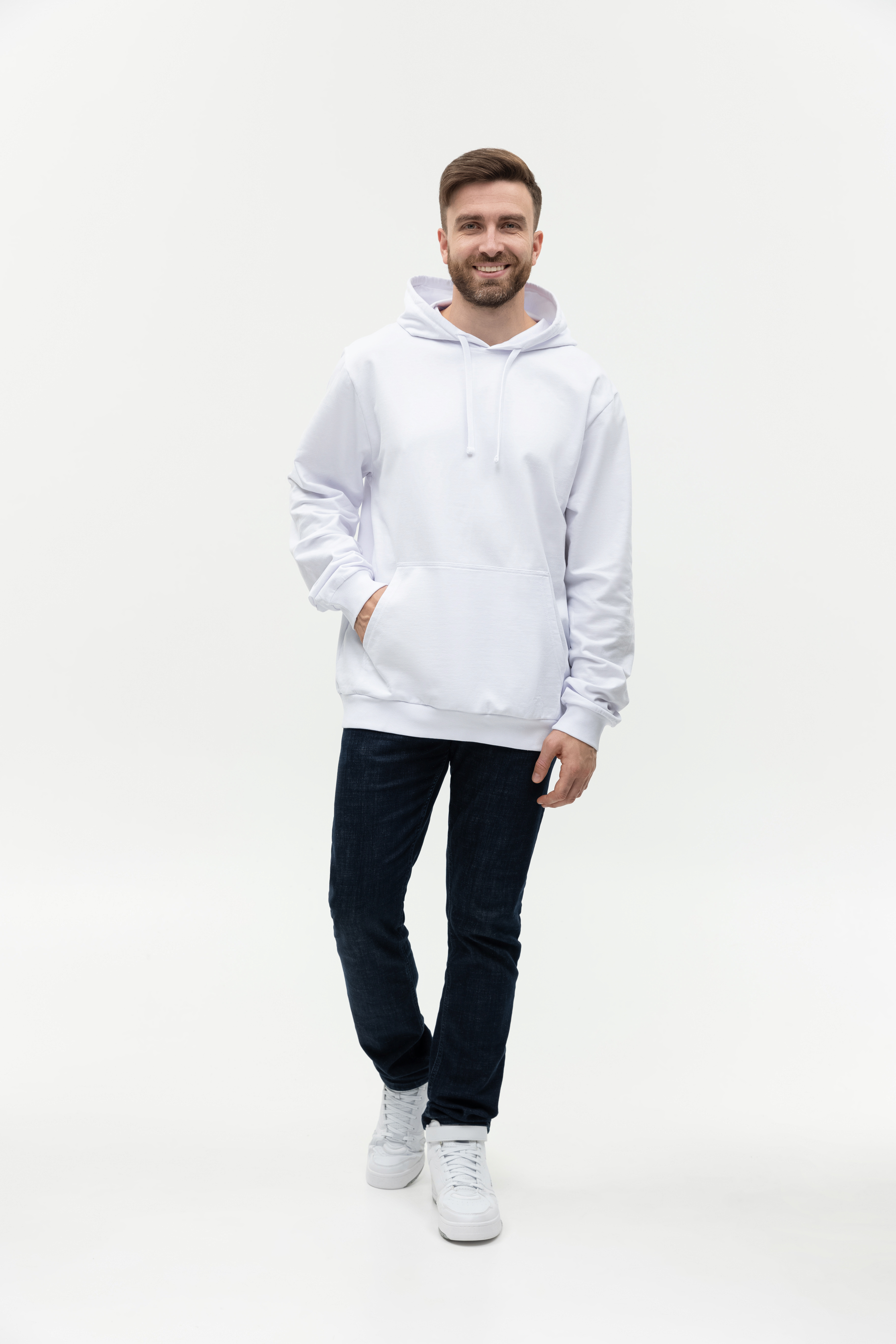 Худи унисекс STAN футер без начёса 260, 23, Белый,  (10/1)  (44/XS)