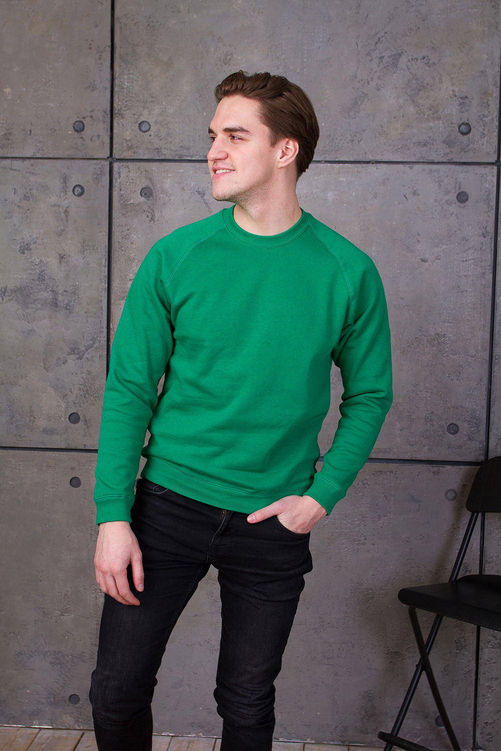 Свитшот унисекс STAN футер с начёсом 260, 53, Зелёный,  (30/1)  (44/XS)
