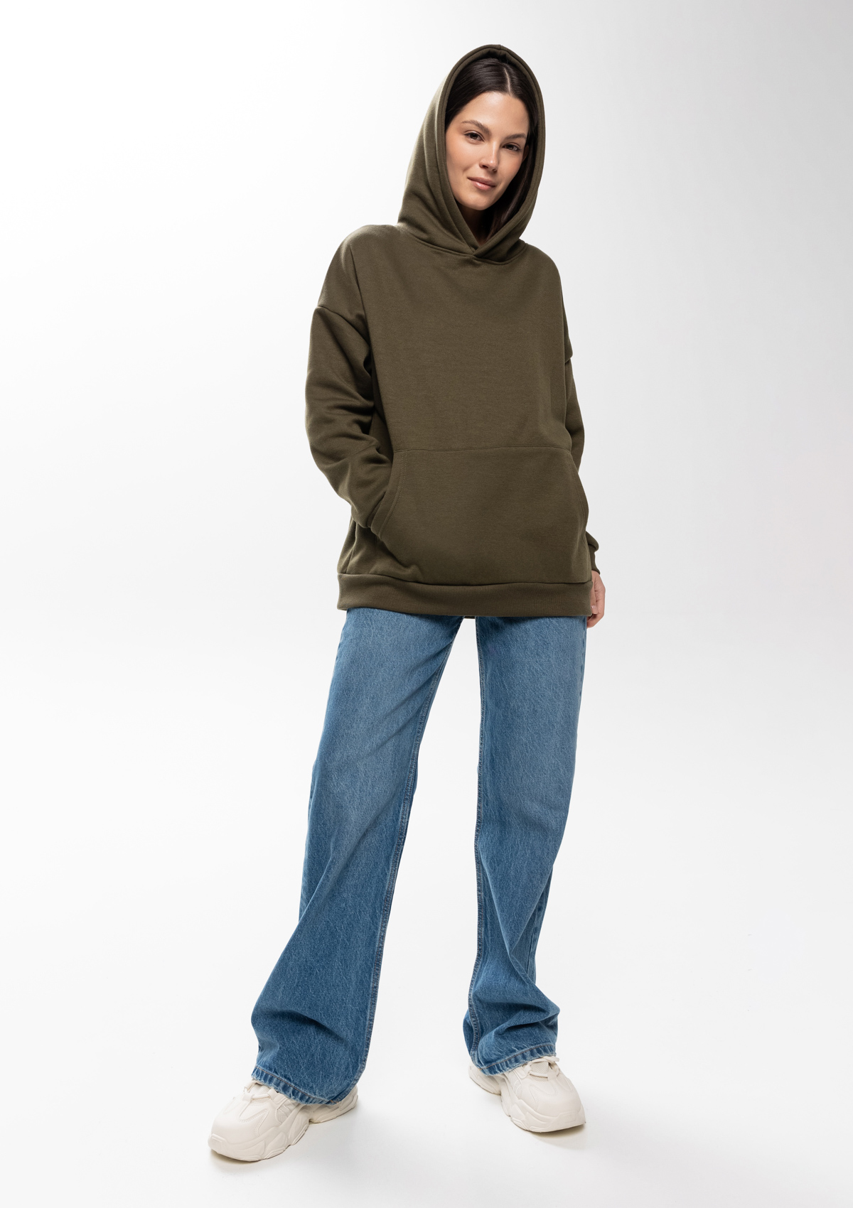 Худи унисекс STAN оверсайз интерсофт 320, 69, Оливковый хаки,  (36)  (54/XXL)